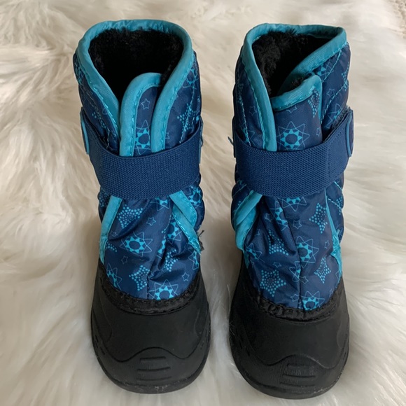 Kamik Snow Bug Blue and Black Velcro Strap Toddler Snow Boot - Picture 2 of 12